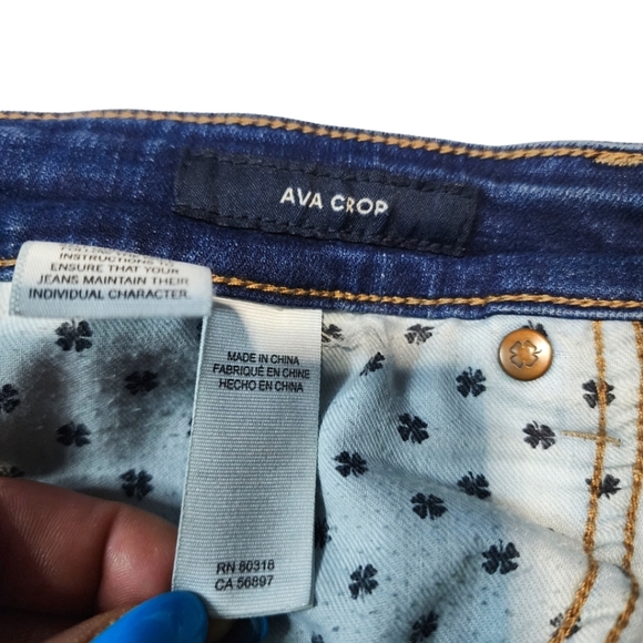 Lucky Brand Ava Crop Hi-Rise Jeans Size 4/27 Blue - Picture 4 of 5